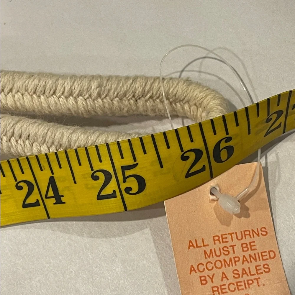 Vintage Braided Rope Belt with Hook Closure – Gold & Ivory Beaded Boho Accessory